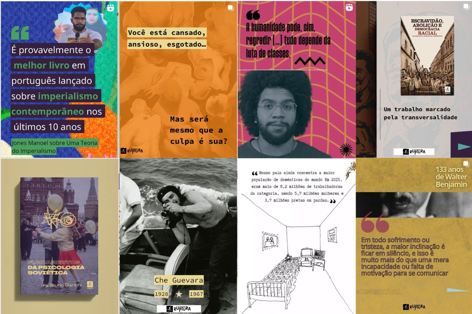 Posts recentes do Instagram da Ruptura Editorial